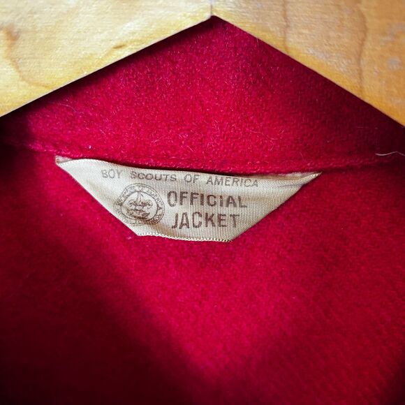 VTG Boy Scouts Of America Red Official Wool Amaquonsippi Shirt Jacket Chest Sz M - Picture 5 of 16